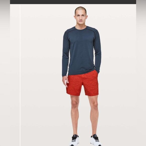 Lululemon Pace Breaker Short *Linerless 7" Heather Allover Solar Orange Magma XS - Picture 2 of 13